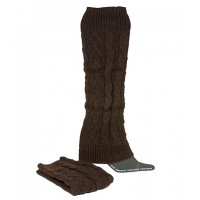 Socks/ Leg Warmers - Knitted Leg Warmers - Brown - SK-F1004BN